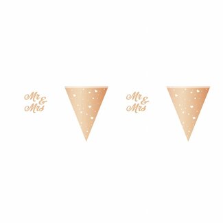 Folat Rose Gold Vlaggenlijn Mr & Mrs