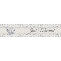 Wedding rings banner Just Married - 260x19cm