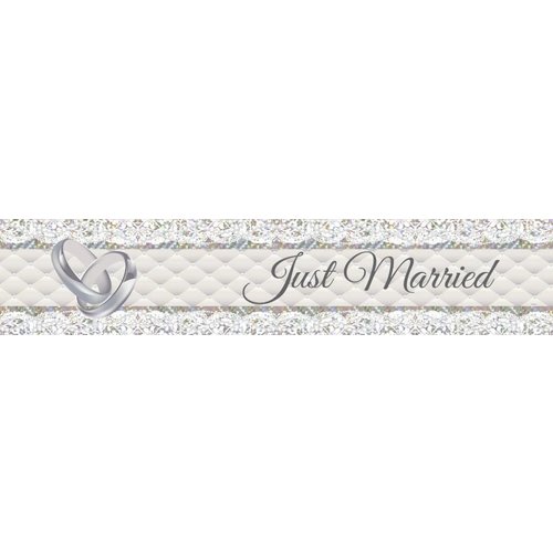 Wedding rings banner Just Married - 260x19cm 