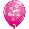 Qualatex Heliumballon Happy Birthday Sparkle - Wild Berry (28cm)