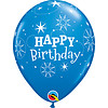 Qualatex Heliumballon Happy Birthday Sparkle - Blauw (28cm)