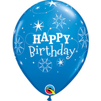 Heliumballon Happy Birthday Sparkle - Blauw (28cm)