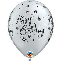 thumb-Heliumballon Happy Birthday Elegant - 2 kleuren (28cm)-2