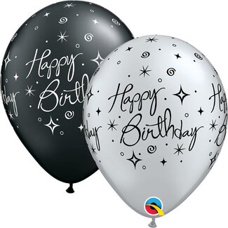 Qualatex Heliumballon HB Elegant - Black & Silver (28cm)