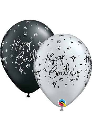 Heliumballon HB Elegant - Black & Silver (28cm) 