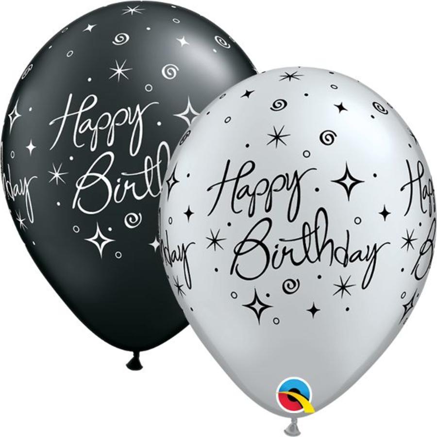 Heliumballon Happy Birthday Elegant - 2 kleuren (28cm)-1