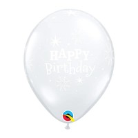 Helium Ballon Happy Birthday Sparkle - Transparant (28cm)