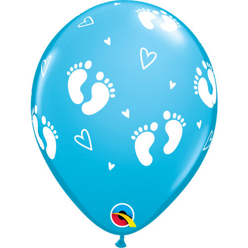 Helium Ballon Voetjes - Blauw (28cm) 