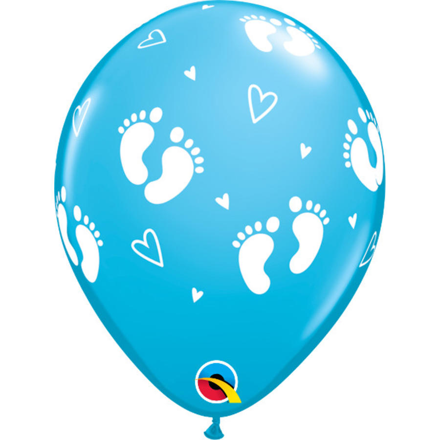 Helium Ballon Voetjes - Blauw (28cm)-1