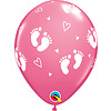 Qualatex Helium Ballon Voetjes - Roze (28cm)