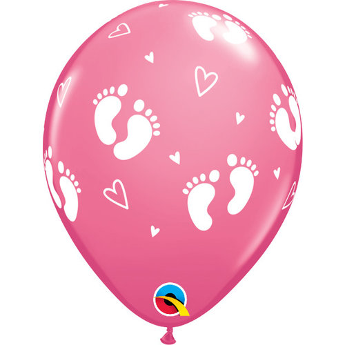 Helium Ballon Voetjes - Roze (28cm) 