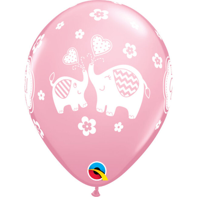 Helium Ballon It's A Girl Olifantjes (28cm)