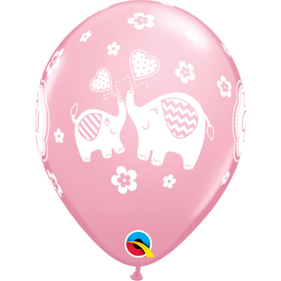 Helium Ballon It's A Girl Olifantjes (28cm)-1