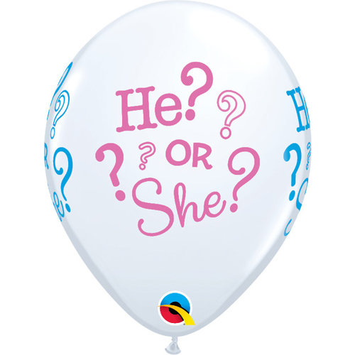 Heliumballon He or She (28cm) 