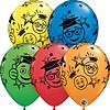 Qualatex Helium Ballon Graduation Smileys - 5 kleuren (28cm)