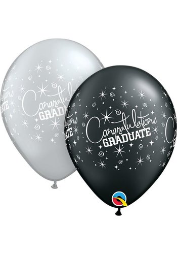 Helium Ballon Congratulations Graduate - 2 kleuren (28cm) 