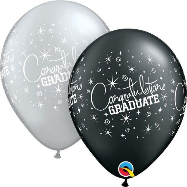 Helium Ballon Congratulations Graduate - 2 kleuren (28cm)