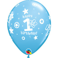 thumb-Helium Ballon 1st Birthday - Licht Blauw (28cm)-1