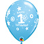 Qualatex Helium Ballon 1st Birthday - Licht Blauw (28cm)