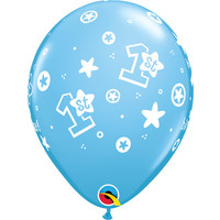 thumb-Helium Ballon 1st Birthday - Licht Blauw (28cm)-2