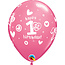 Qualatex Helium Ballon 1st Birthday - Licht Roze (28cm)