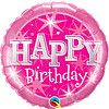 Qualatex Folieballon Happy Birthday Sparkle Pink