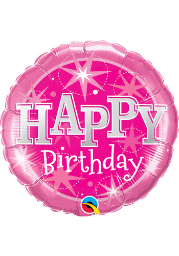 Folieballon Happy Birthday Sparkle Pink 