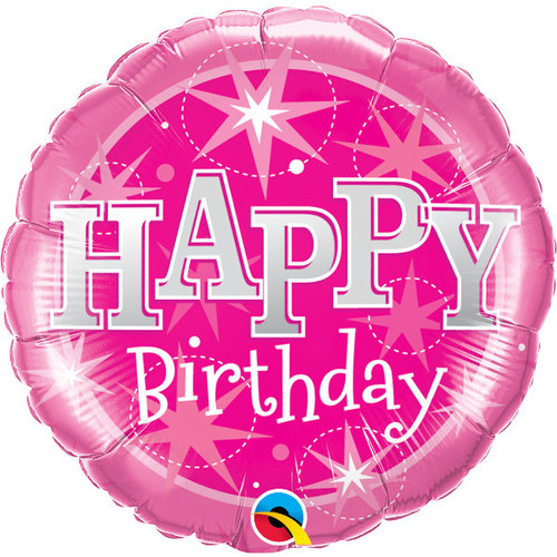 Folieballon Happy Birthday Sparkle Pink 