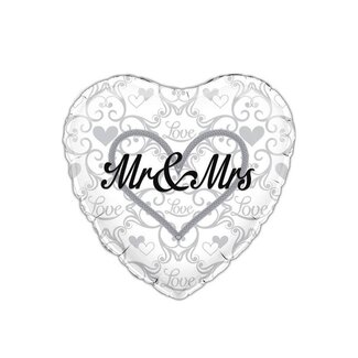 PartyXplosion Folieballon - Mr & Mrs - 45cm