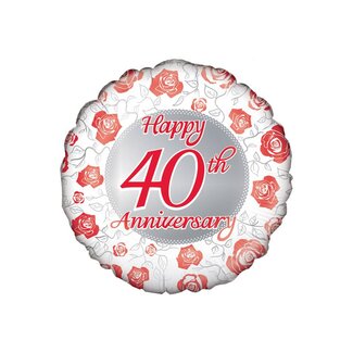 PartyXplosion Folieballon - Happy 40th Anniversary