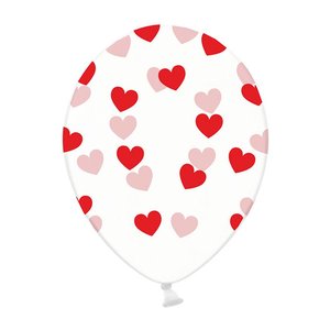 BelBal Ballonnen Doorzichtig met rode hartjes