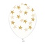 Strong Balloons Ballonnen Doorzichtig met gouden sterren - 30cm - 6st