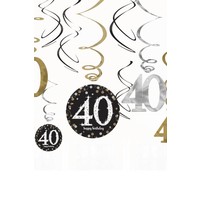 Amscan Servetten 40 Sparkling Celebration Silver & Black
