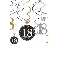 Amscan Servetten 18 Sparkling Celebration Silver & Black