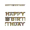 Letterbanner Happy 18th Birthday Silver & Black - 213 x 16.2 cm