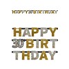 Letterbanner Happy 30th Birthday Silver & Black - 213 x 16.2 cm