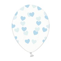 Ballonnen Doorzichtig met blauwe hartjes