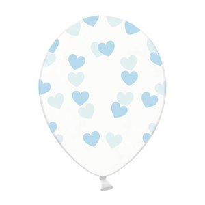 BelBal Ballonnen Doorzichtig met blauwe hartjes