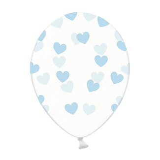 Strong Balloons Ballonnen Doorzichtig met Blauwe Hartjes
