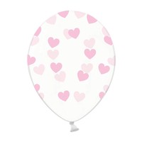 thumb-Ballonnen Doorzichtig met roze hartjes-1