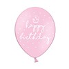 Ballonnen Happy Birthday Roze - 30cm - 6st