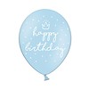 Ballonnen Happy Birthday Blauw - 30cm - 6st