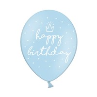 Ballonnen Happy Birthday Blauw - 30cm - 6st