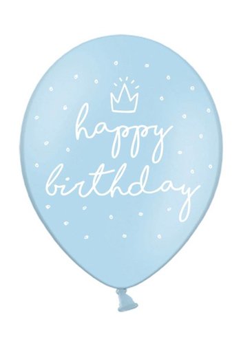 Ballonnen Happy Birthday Blauw - 30cm - 6st 