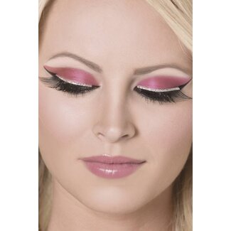 Fever Wimpers Zwart met Glitter rand
