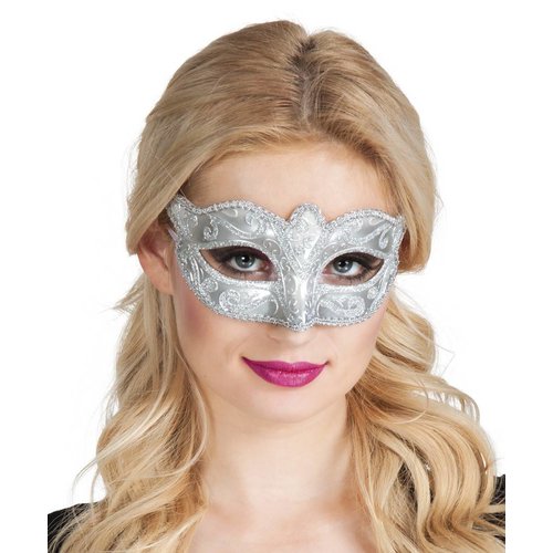 Oogmasker Venice Felina - Zilver 