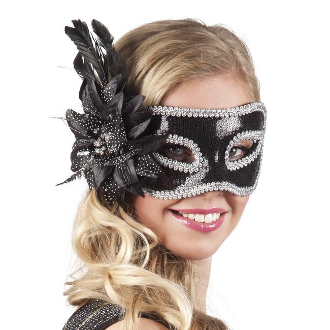 Oogmasker Venice Fiore - Zwart
