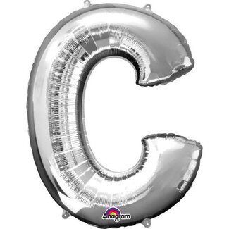 Qualatex Folieballon Letter C Zilver - 63x81cm