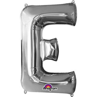 Anagram Folieballon Letter E Zilver - 53x81cm