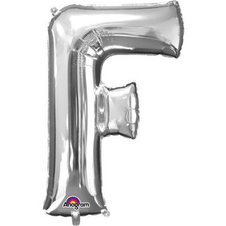 Anagram Folieballon Letter F Zilver - 53x81cm